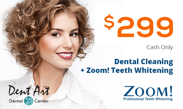 Zoom Whitening promotion + dental cleaning